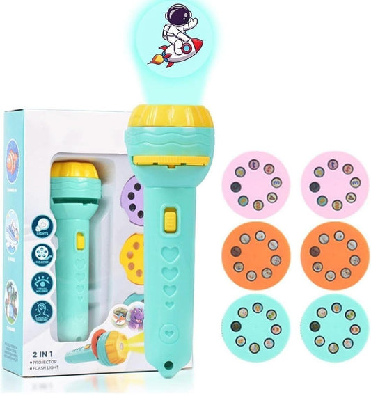 Projector Torch, Animal Slide Show Flashlight Toy, 6 Slides