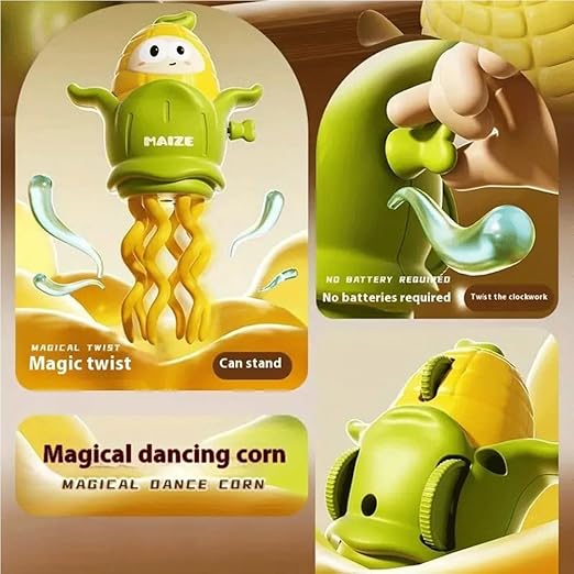 Wind Up Dancing Popcorn Toy for Kids, Key Operated Mechanical Moving Toy
