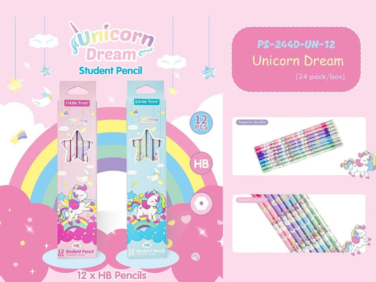 12 Pcs Unicorn HB Pencil Set – Extra Dark Smooth Writing Pencils for School, Drawing & Kids