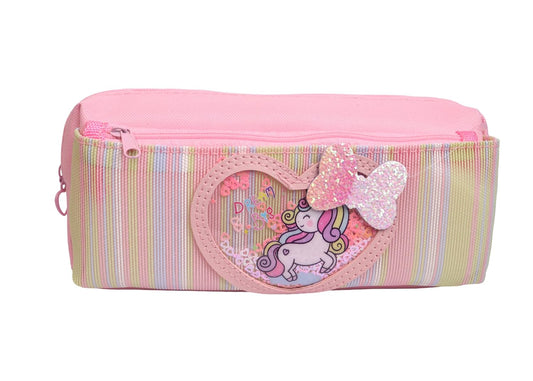 Unicorn Theme 2-Layer Pencil Pouch for Kids | Zipper Stationery Organizer (1 pencil pouch)