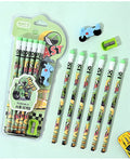 Fast Racing Bike HB Pencil Set – 10 PCS with 1 Eraser & 1 Sharpener