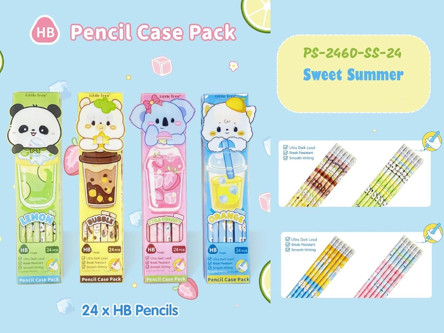 24 Pcs Extra Dark HB Pencil Set – Smooth Writing Graphite Pencils for School, Drawing & Office Use