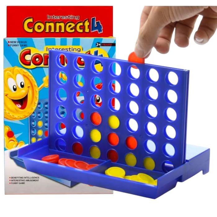 Connect 4 Board Game, Classic Strategy Game for Kids and Adults, 2 Players