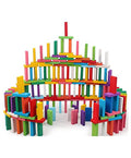 Colorful Wooden Domino Block Set for Kids Educational and Learning Activity Game Play | Helps in Skill Development and Color Recognition (12 Colors)
