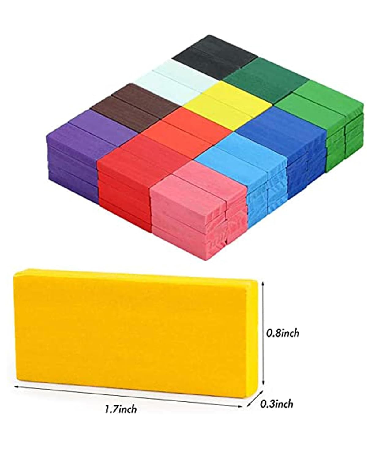Colorful Wooden Domino Block Set for Kids Educational and Learning Activity Game Play | Helps in Skill Development and Color Recognition (12 Colors)