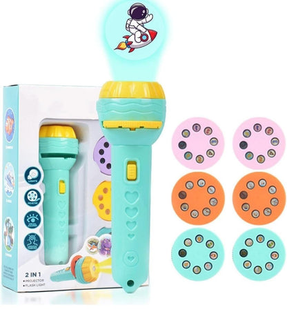 Projector Torch, Animal Slide Show Flashlight Toy, 6 Slides