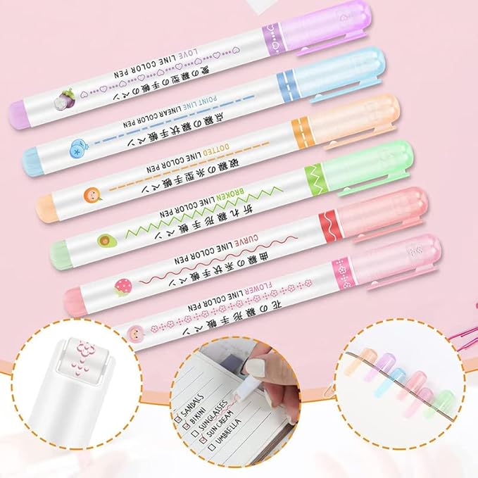 LINEAR COLOR PEN 6PC