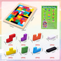 Wooden Russian Blocks Puzzles for Kids and Adults - 40 Pcs With Storage Bag, Intelligence Brain Teasers for Ages 3-8, Educational Toy Gift
