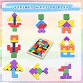 Wooden Russian Blocks Puzzles for Kids and Adults - 40 Pcs With Storage Bag, Intelligence Brain Teasers for Ages 3-8, Educational Toy Gift