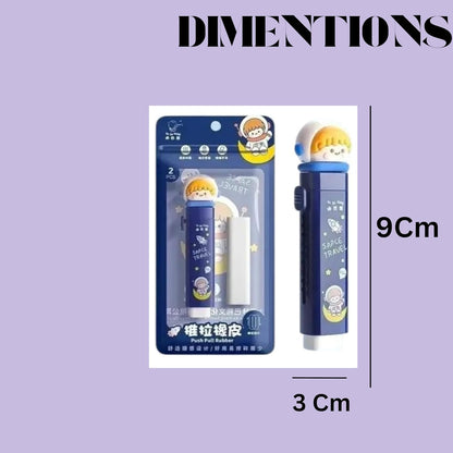 Cute Astronaut Push-Pull Rubber Eraser for Kids (1 Pcs)