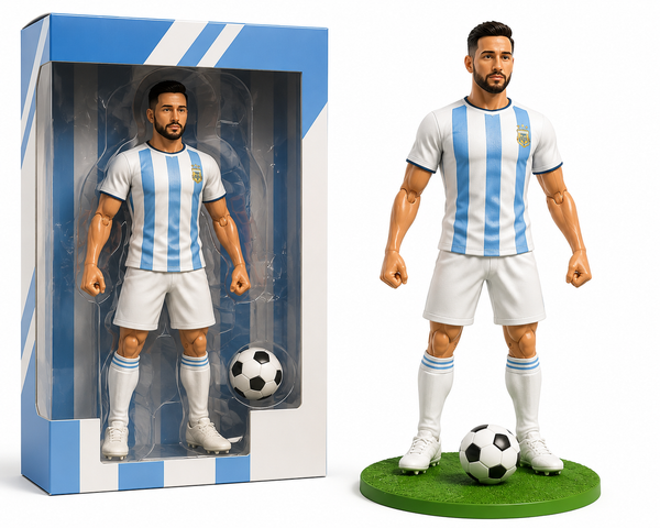 Messi Football Action Figure Toy, Argentina Kit, World Cup 2026 Collectible