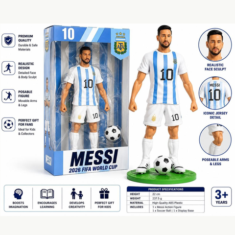 Messi Football Action Figure Toy, Argentina Kit, World Cup 2026 Collectible
