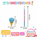 Sweet Time Rainbow HB Pencil Set – 12 PCS Cute Ice Cream Theme Pencils