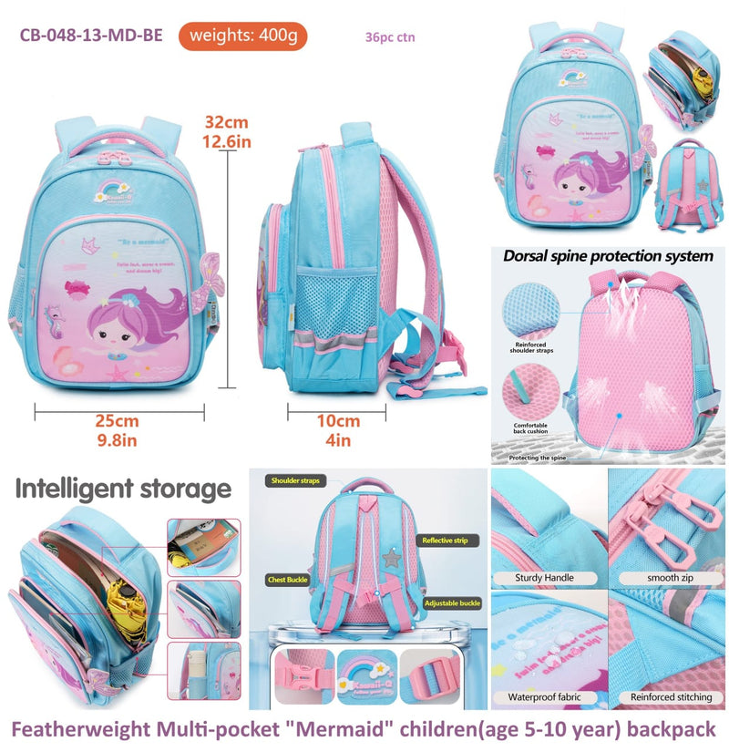 Mermaid Printed Blue children bag