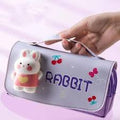 3D Squishy Cartoon Pencil Case for boys & girls Large Capacity pencil pouch Rabbit Art Canvas Pencil Box