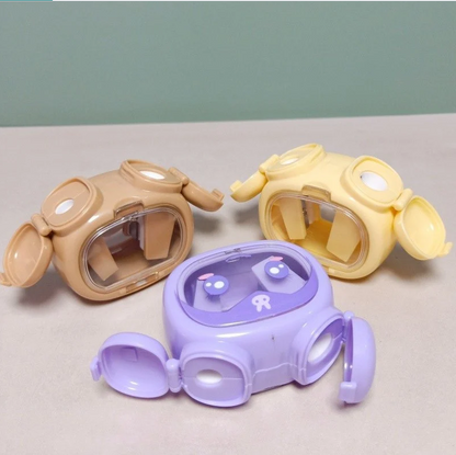 Cute Cartoon Alarm Clock Dual Hole Pencil Sharpener with Storage Box for Kids
