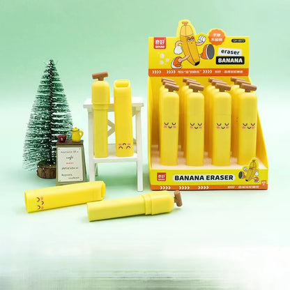Cute Banana Push-Pull Eraser for Kids – Kawaii Retractable Stationery (1 Pcs)