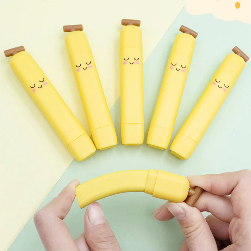 Cute Banana Push-Pull Eraser for Kids – Kawaii Retractable Stationery (1 Pcs)