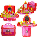 Kids Beauty Set 3 in 1 Makeup Vanity Suitcase Toy for Girls