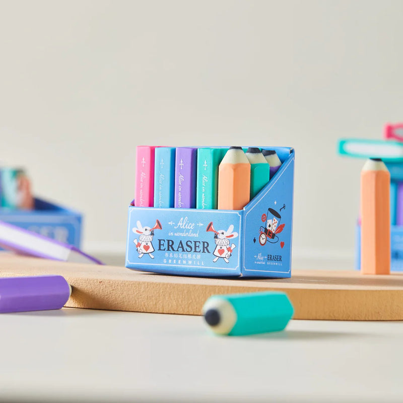 Kawaii Book & Pencil Shape Erasers Set for Kids – Cute Mini Novelty Erasers for School, Return Gifts, Art & Stationery Collection (7 PCS) Kids