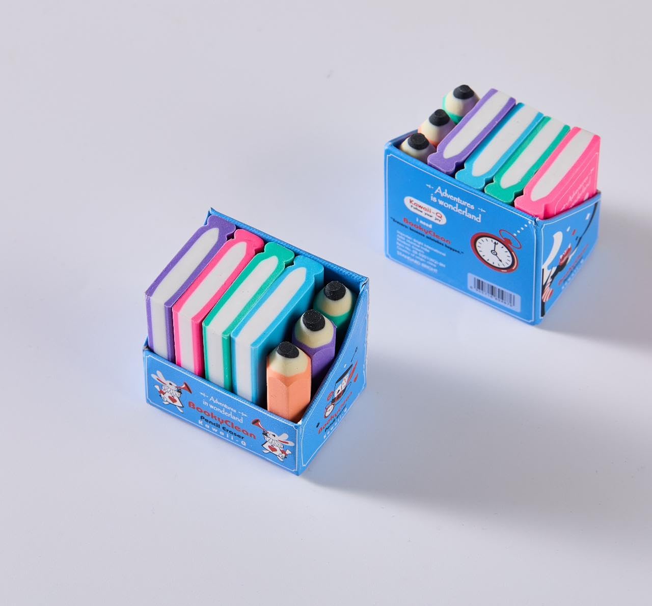 Kawaii Book & Pencil Shape Erasers Set for Kids – Cute Mini Novelty Erasers for School, Return Gifts, Art & Stationery Collection (7 PCS) Kids