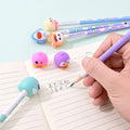Cute Cartoon Animal Topper HB Pencil Set for Kids – 6 PCS Pastel Stationery Pack