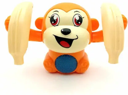 Musical Monkey Toy with Light Sound Jumping Tumbling Monkey with Banana Toy