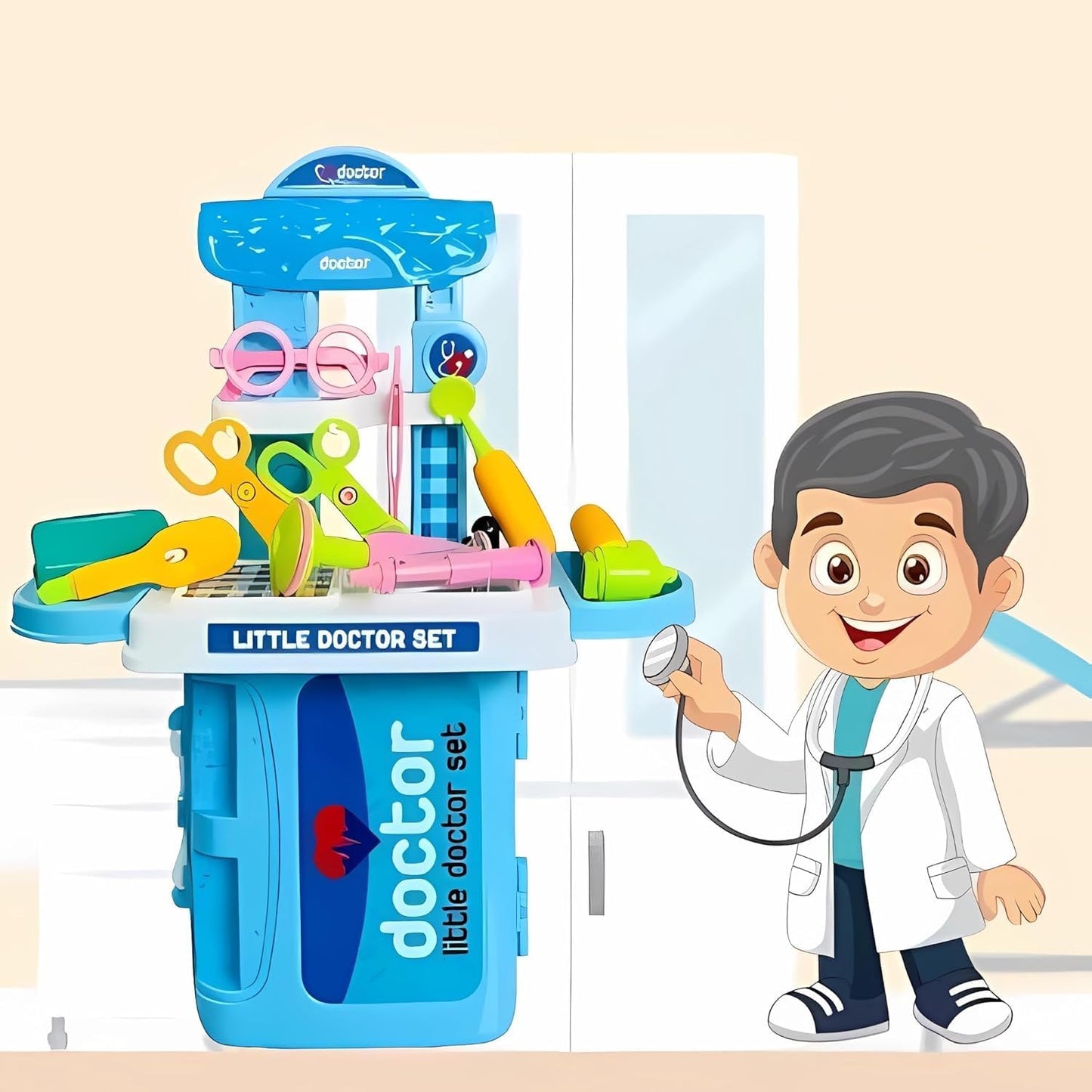 Little Doctor Set Medical Kit Toy for Kids with Carry Case