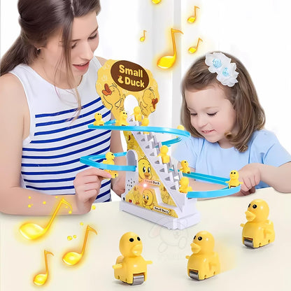 Duck Slide Climbing Stairs Toy with Music & LED Lights – Electric Duck Track Set for Kids