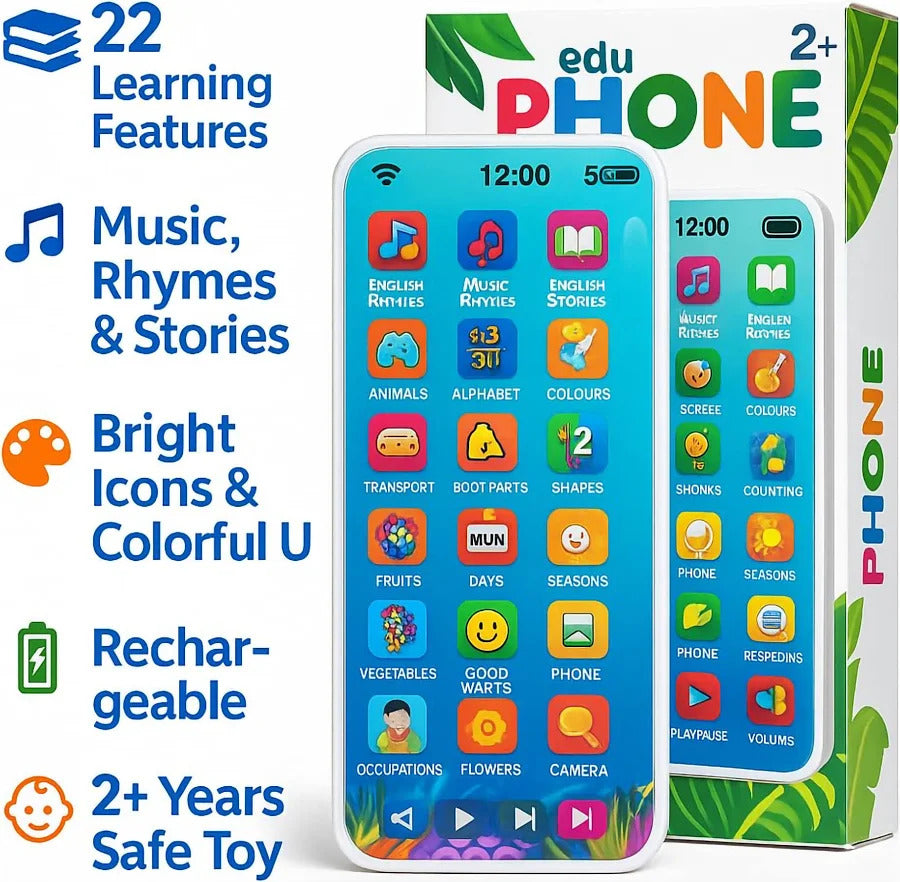 Education Mobile Phone Toy with 28 Functions Hindi English Learning Toy for Kids