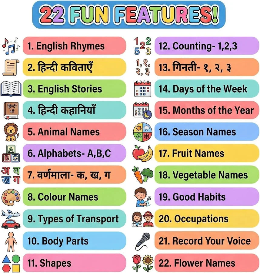 Education Mobile Phone Toy with 28 Functions Hindi English Learning Toy for Kids