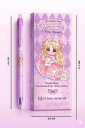 Pink Dream Princess Pen Set – Smooth 0.5mm Erasable Cute Kawaii Gel Pens 12 pcs