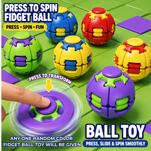 Gear Spin to Rotate Fidget Ball Toy with Light Stress Relief Sensory Toys