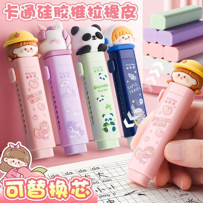 Cute Peach Cake Push-Pull Rubber Eraser for Kids (1 pcs)