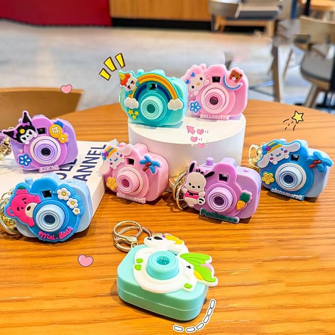 Cute Mini Camera Cartoon Keychain Bag Charm for Kids & Girls 2 pcs