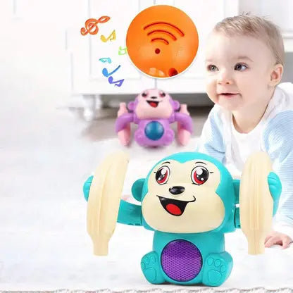 Musical Monkey Toy with Light Sound Jumping Tumbling Monkey with Banana Toy