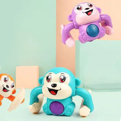 Musical Monkey Toy with Light Sound Jumping Tumbling Monkey with Banana Toy