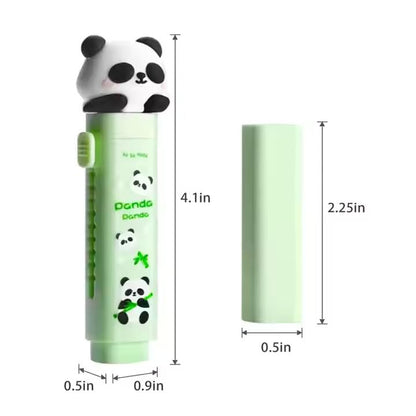 Cute Panda Retractable Eraser – Cartoon Pencil Eraser for School & Office Use (1 pcs)