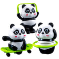Cute Panda Wind Up Toy Set for Kids – Wobbling Panda Toys with Skateboard, Jump Ring & Balance Action