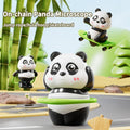 Cute Panda Wind Up Toy Set for Kids – Wobbling Panda Toys with Skateboard, Jump Ring & Balance Action