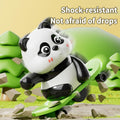 Cute Panda Wind Up Toy Set for Kids – Wobbling Panda Toys with Skateboard, Jump Ring & Balance Action