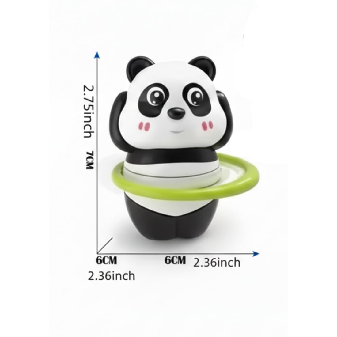 Cute Panda Wind Up Toy Set for Kids – Wobbling Panda Toys with Skateboard, Jump Ring & Balance Action