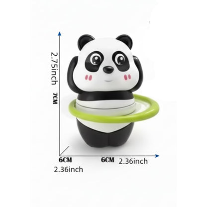 Cute Panda Wind Up Toy Set for Kids – Wobbling Panda Toys with Skateboard, Jump Ring & Balance Action