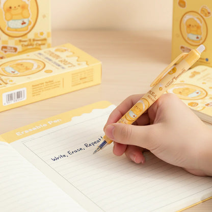 Cute Creamy Bear Erasable Pen Set – Smooth 0.5mm Kawaii Gel Pens