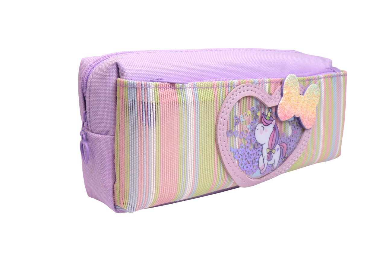 Unicorn Theme 2-Layer Pencil Pouch for Kids | Zipper Stationery Organizer (1 pencil pouch)