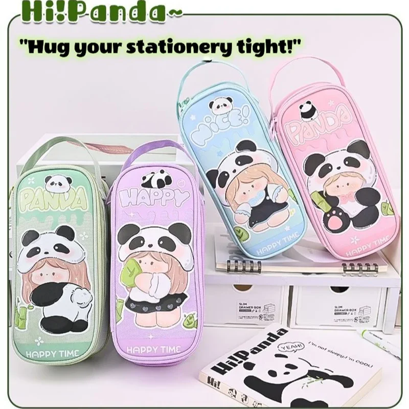 Cute Panda Pencil Pouch – Large Capacity Stationery Organizer for Kids (1 Pencil Pouch)