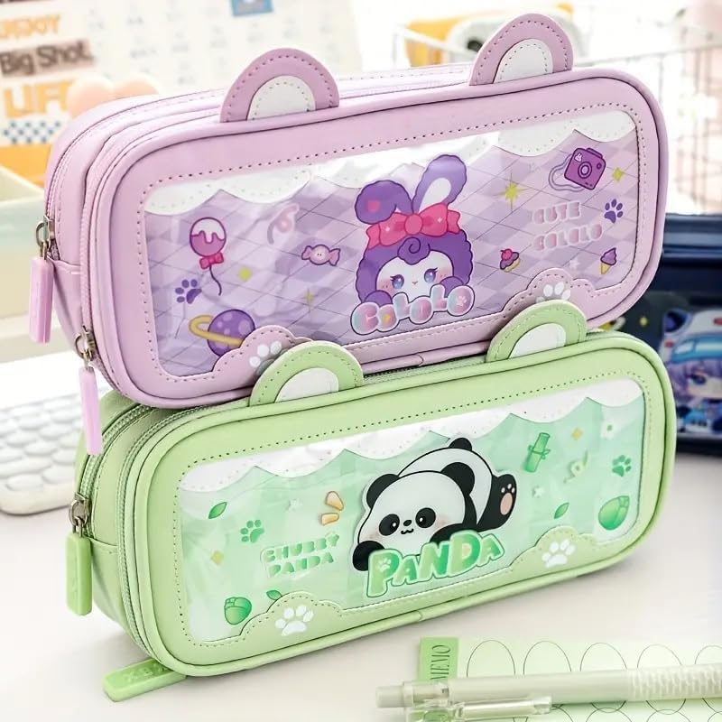 Double Layer EVA Pencil Case for Kids Large Capacity Waterproof Stationery Organizer Pouch