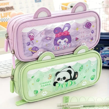Double Layer EVA Pencil Case for Kids Large Capacity Waterproof Stationery Organizer Pouch