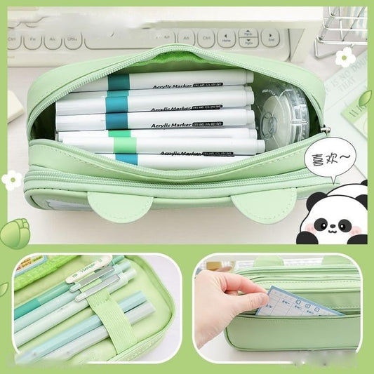 Double Layer EVA Pencil Case for Kids Large Capacity Waterproof Stationery Organizer Pouch
