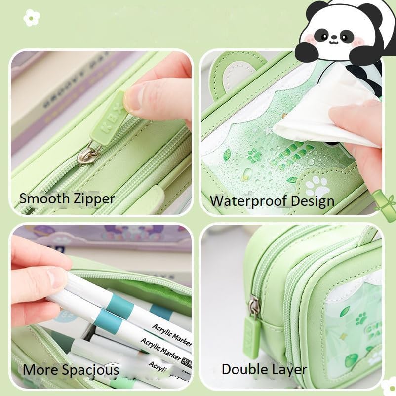 Double Layer EVA Pencil Case for Kids Large Capacity Waterproof Stationery Organizer Pouch